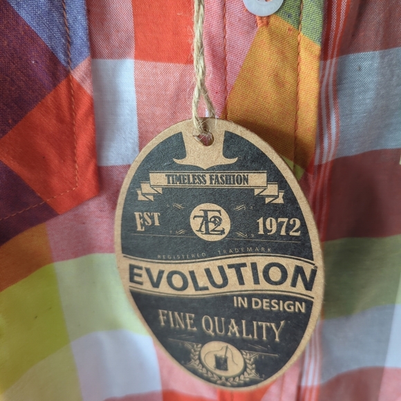 Evolution In Design Fine Quality Shirt Double Button Pockets Mens 2XL Plaid - Picture 5 of 10